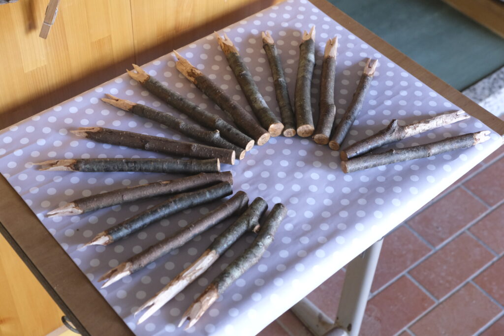 子ども達が削った木のフォーク